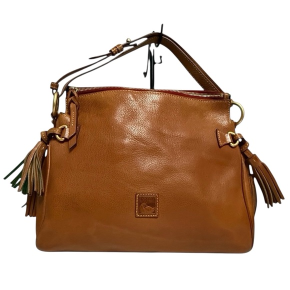 Dooney Bourke Handbags - Dooney & Bourke Florentine Leather Hobo Bag Brown Tassel Shoulder Satchel